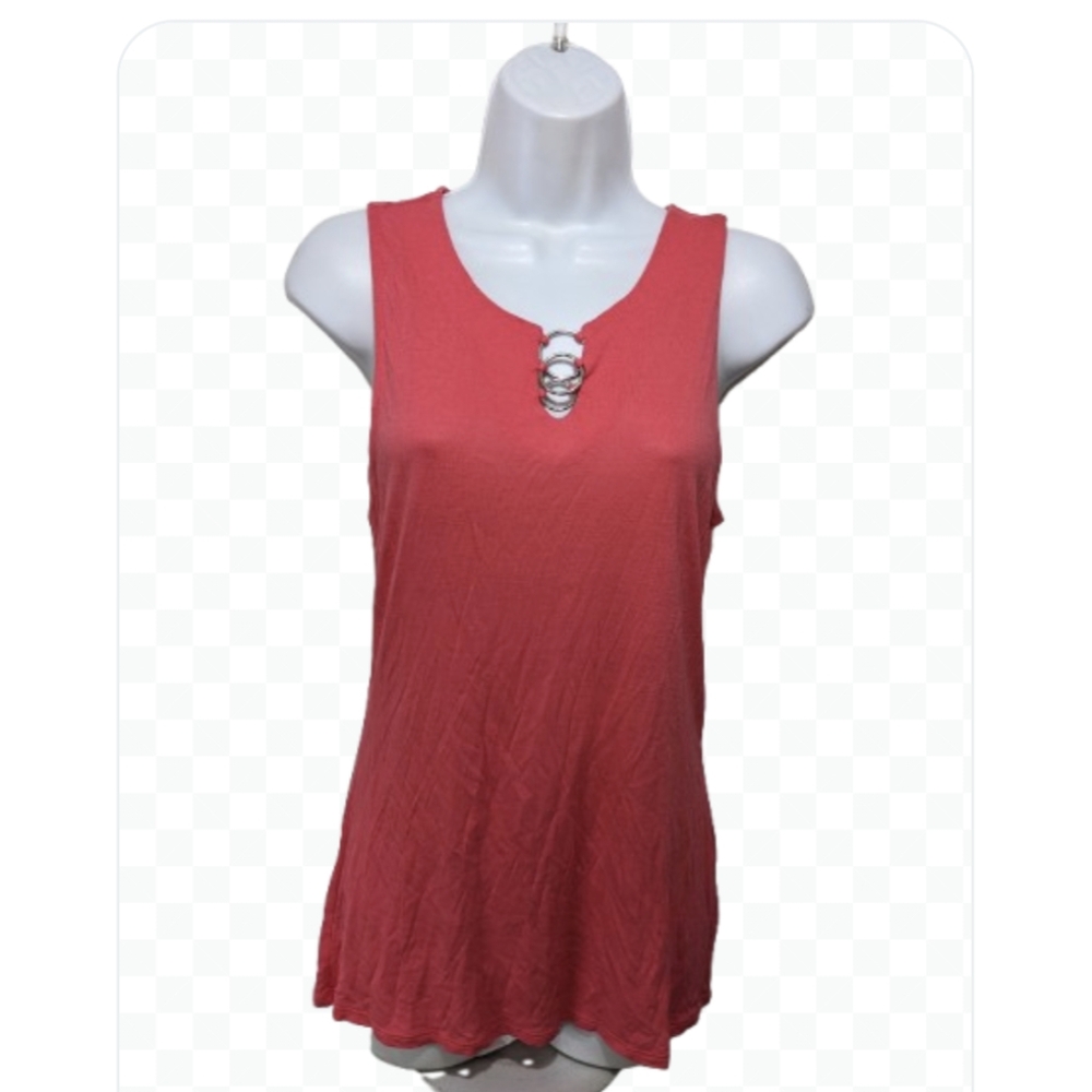 NWT New York & Company Circle V Neck Sleeveless Top Tank S City Modern #11